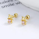 Earrings Bears with crystals; 2pcs